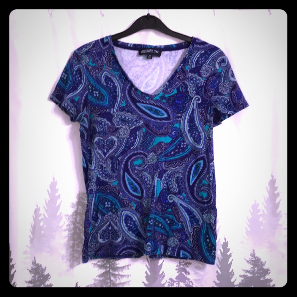 Jones New York Paisley Short Sleeve Short